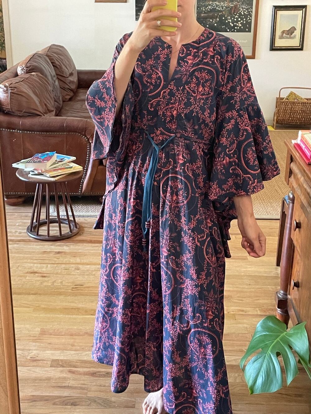 Tish Cox Moody Floral Cotton Kaftan Maxi Dress